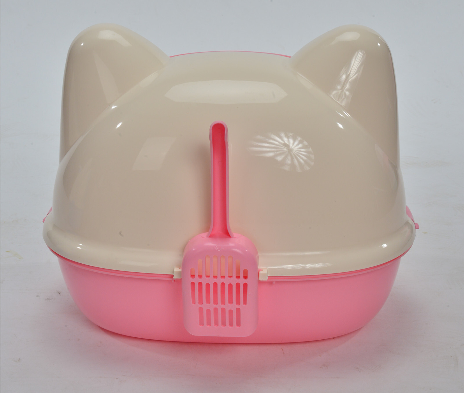 YES4PETS Medium Hooded Cat Toilet Litter Box Tray House With Scoop Pink โ image 4