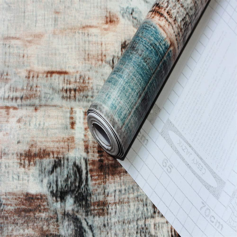 Self Adhesive Vinyl Wallpaper For Furniture Countertop Brown wood grainPattern Decorative Sticker,0.45 × 6M — image 4