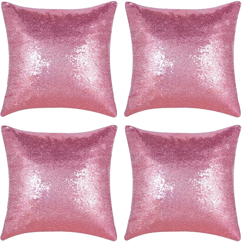 Shiny Sequin Pillowcase - Single-sided gorgeous pillowcase (Pink pair: 40x40cm) — image 4