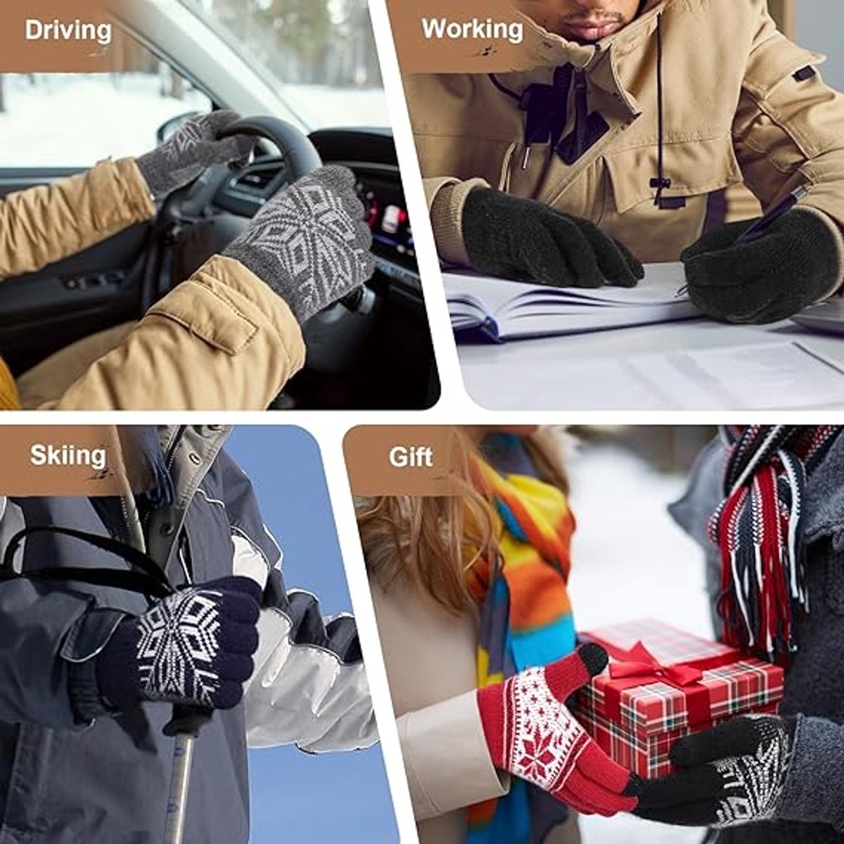 Women's Gloves - Men's / Women's Gloves - Winter Gloves - Knitted Glove with Fleece Lining - Touchscreen Glove - Extra Thick Gloves - Warm and Thick - for Cold — image 4