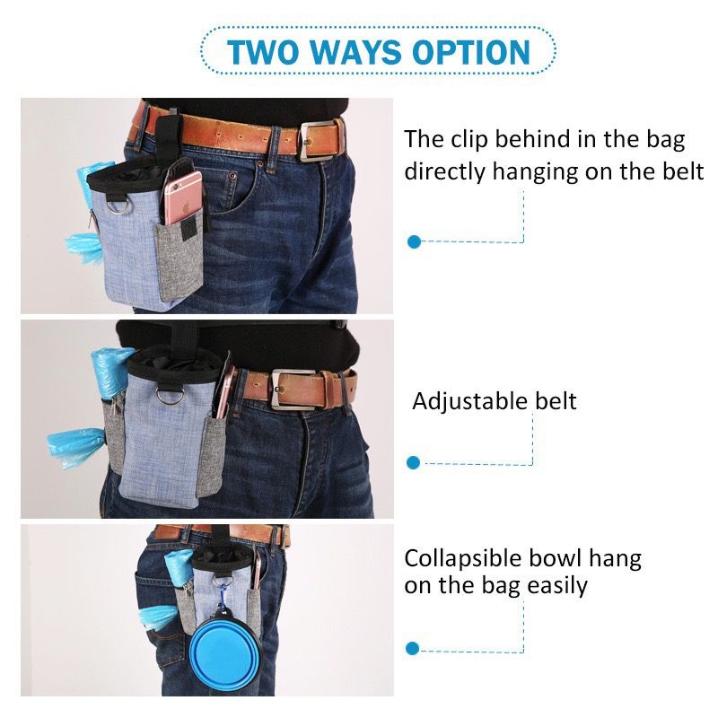 Versatile Outdoor Pet Training Waist Bag with Collapsible Bowl – Perfect for Storing Treats, Toys, Waste Bags, and Phone During Dog Walks, Hiking, and Climbing — image 3
