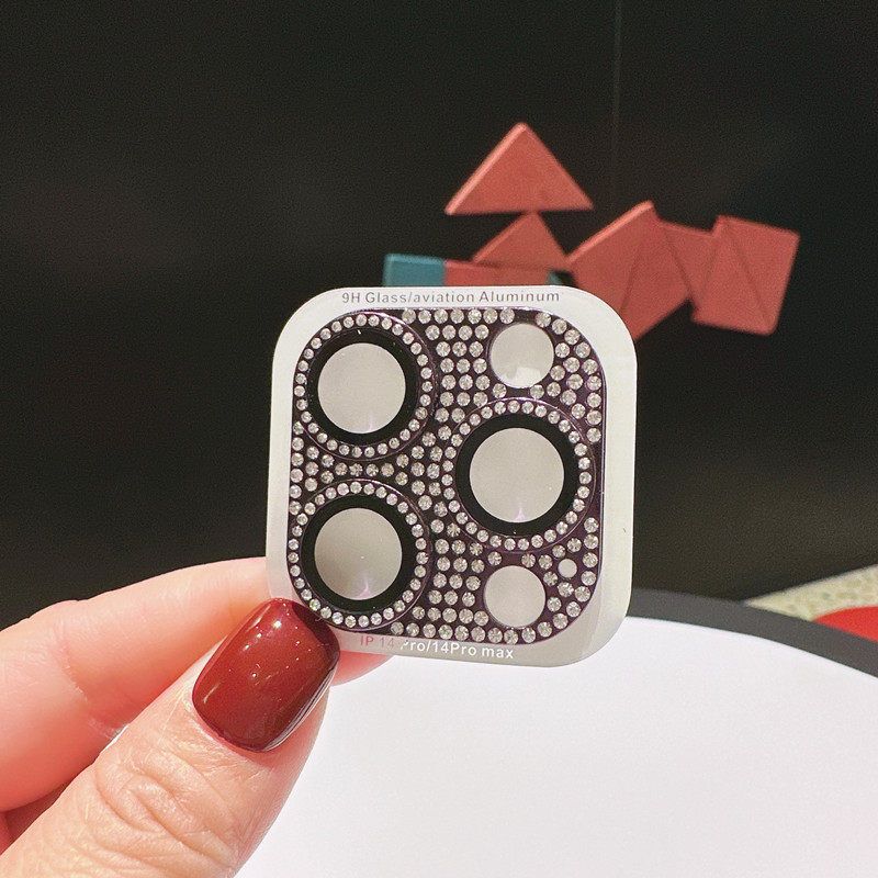 Yixi Camera Lens Protector iPhone 17 Pro Diamond Frosted [all-in-one full-coverage diamond lens film] colorful iphone 15pro — image 4