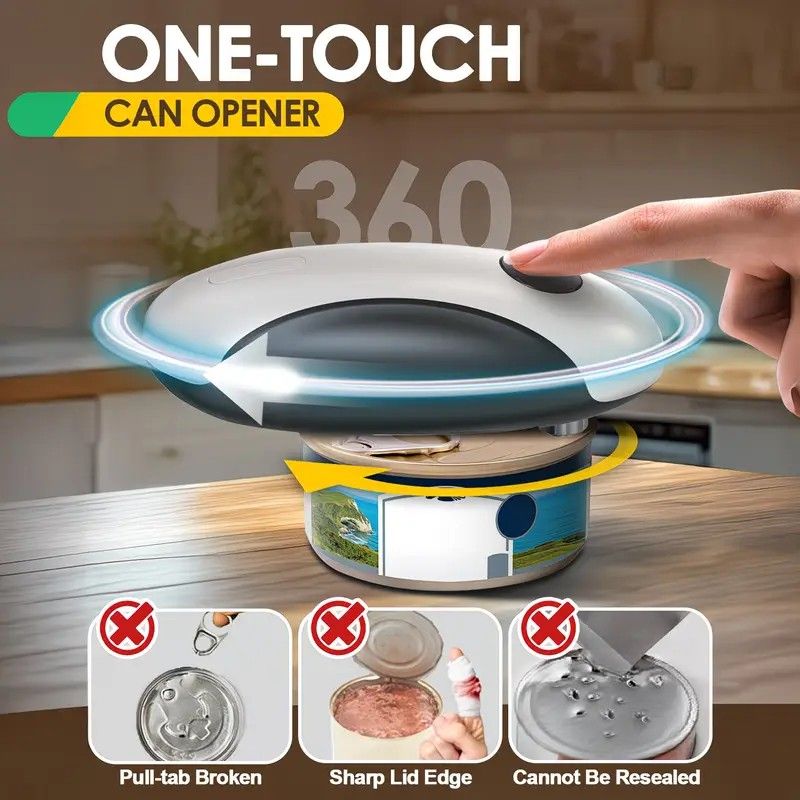 Smart Electric Can Opener, One-Touch Automatic Opening, Type-C Rechargeable with Long Battery Life, Safe and Smooth Edges Protect Hands, Ideal for Elderly โ image 2