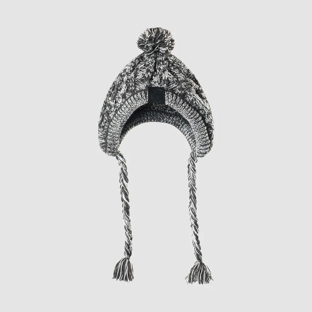 Dog Hat Knitted Windproof Winter Pom Hat, Black, L