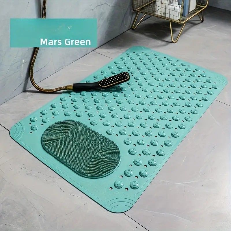 Anti-Slip Massage Shower Mat with Suction Cups Foot Spa Bathroom Mat(GREY) — image 5