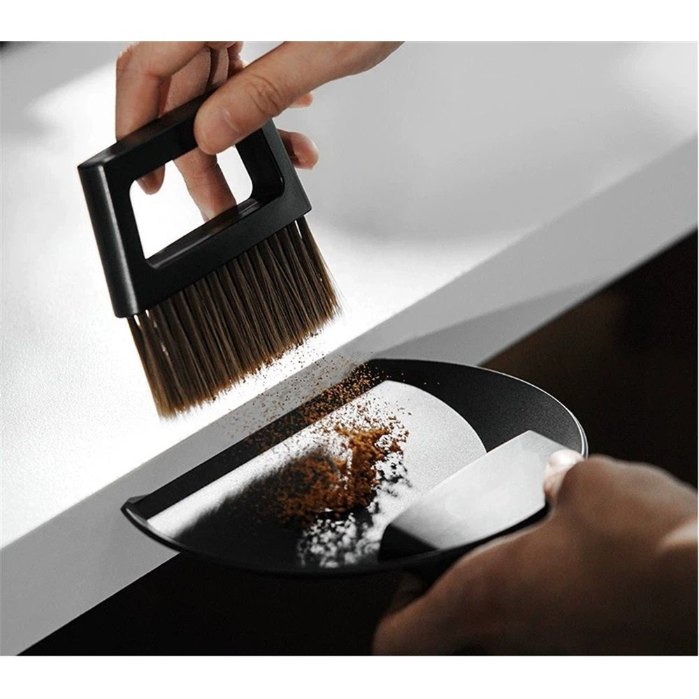 Small Coffee Brush, Hand Broom and Dustpan Set, Magnetic Small Brush and Dustpan Set Soft Bristles, Dust Pan Brush for Home Kitchen Coffee Counter โ image 3