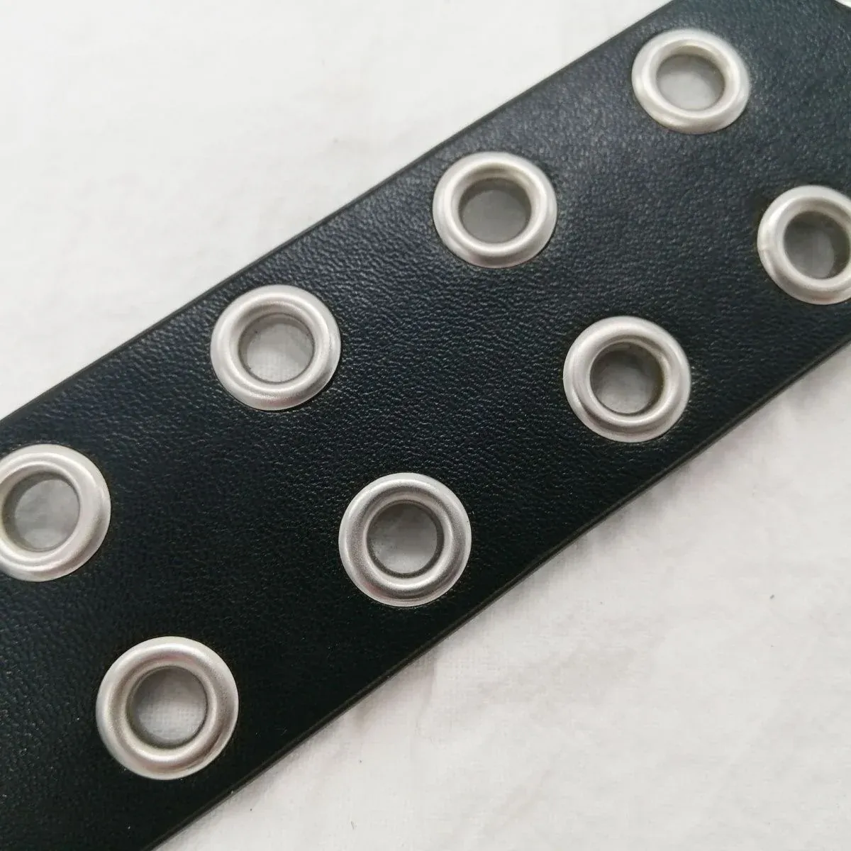 Double Grommet Holes Lether Belt 2-Row Studded For Women Men Punk Belts Use โ image 5