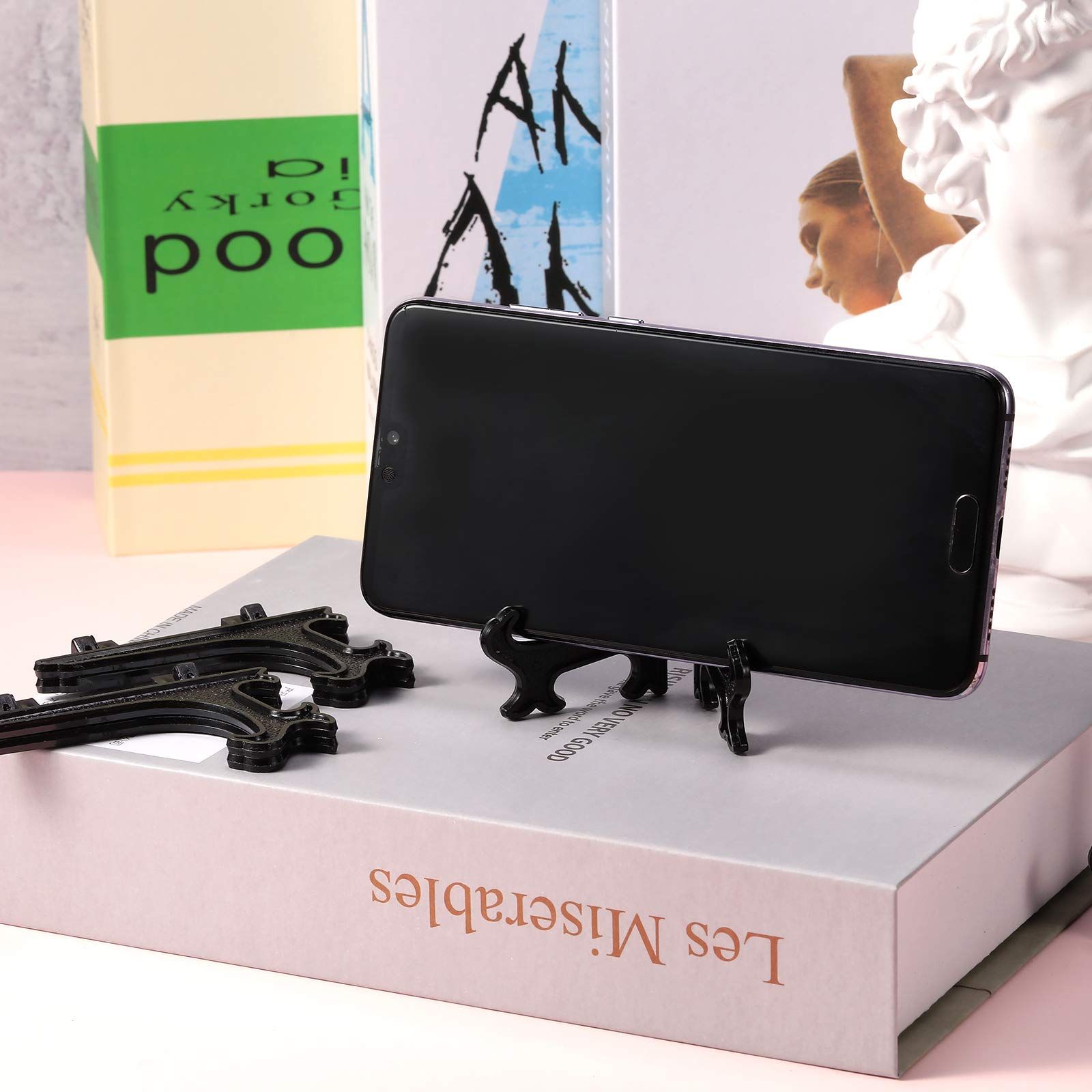 10 Pieces Mini Easel Stands Plastic Plate Stand Holder Display Picture Easel Stand for Display Picture Frame (Black,4 Inch) โ image 3