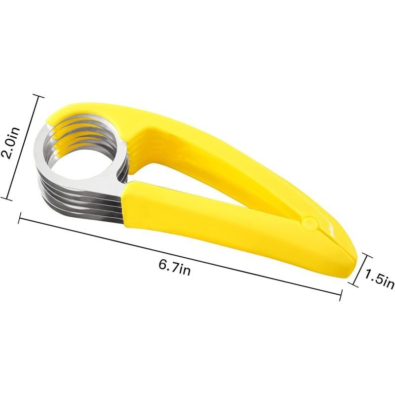 Banana Slicer, ABS + Stainless Steel Fruit and Vegetable Salad Peeler Cutter Kitchen Tools For Banana, Strawberry, Grape（2 pcs）