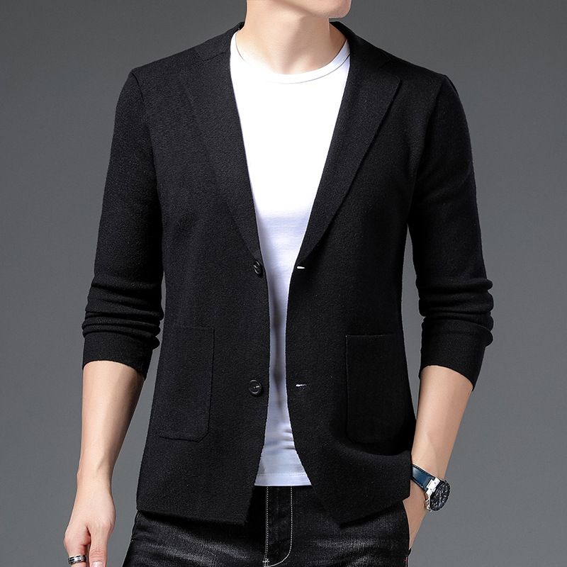 Men Knitted Cardigan Long Sleeve Slim Fit Grey 52/115/175/XL โ image 3