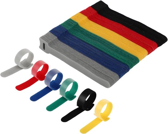 Cable Clips - 120 Pieces - Reusable Cable Ties - Cable Ties for Data Cable Management - Ideal for Cable Management in the Home, Office, Garden and More