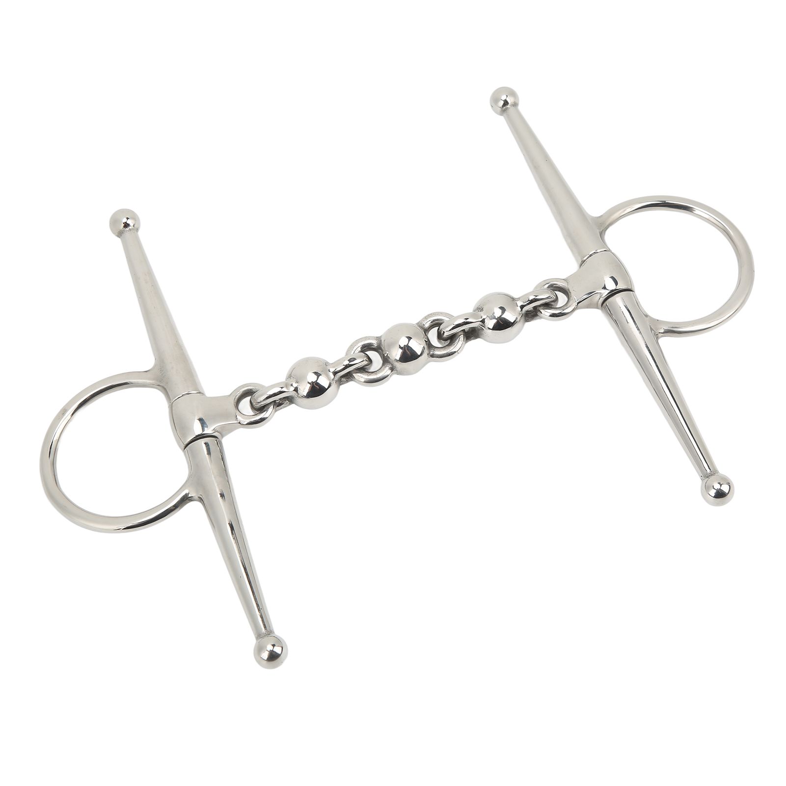 135mm Stainless Steel Horse Mouth Bit Horse Mouth Riding Full Cheek Snaffle Bit with Ball Chain โ image 3