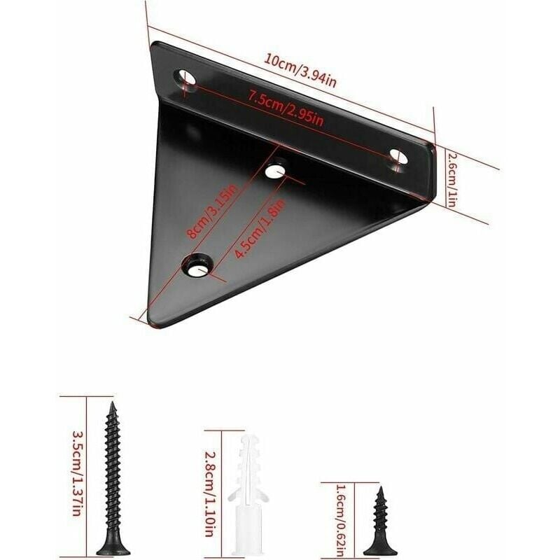 Floating Shelf Brackets 4 pcs Invisible Triangle Metal Wall Shelf Brackets for Shelves โ image 2