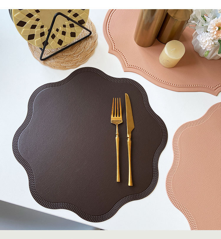 Grey Nordic Style Faux Leather Placemats Set of 4 - Heat-Resistant Waterproof Table Mats 38x38cm(cutlery not included) — image 5