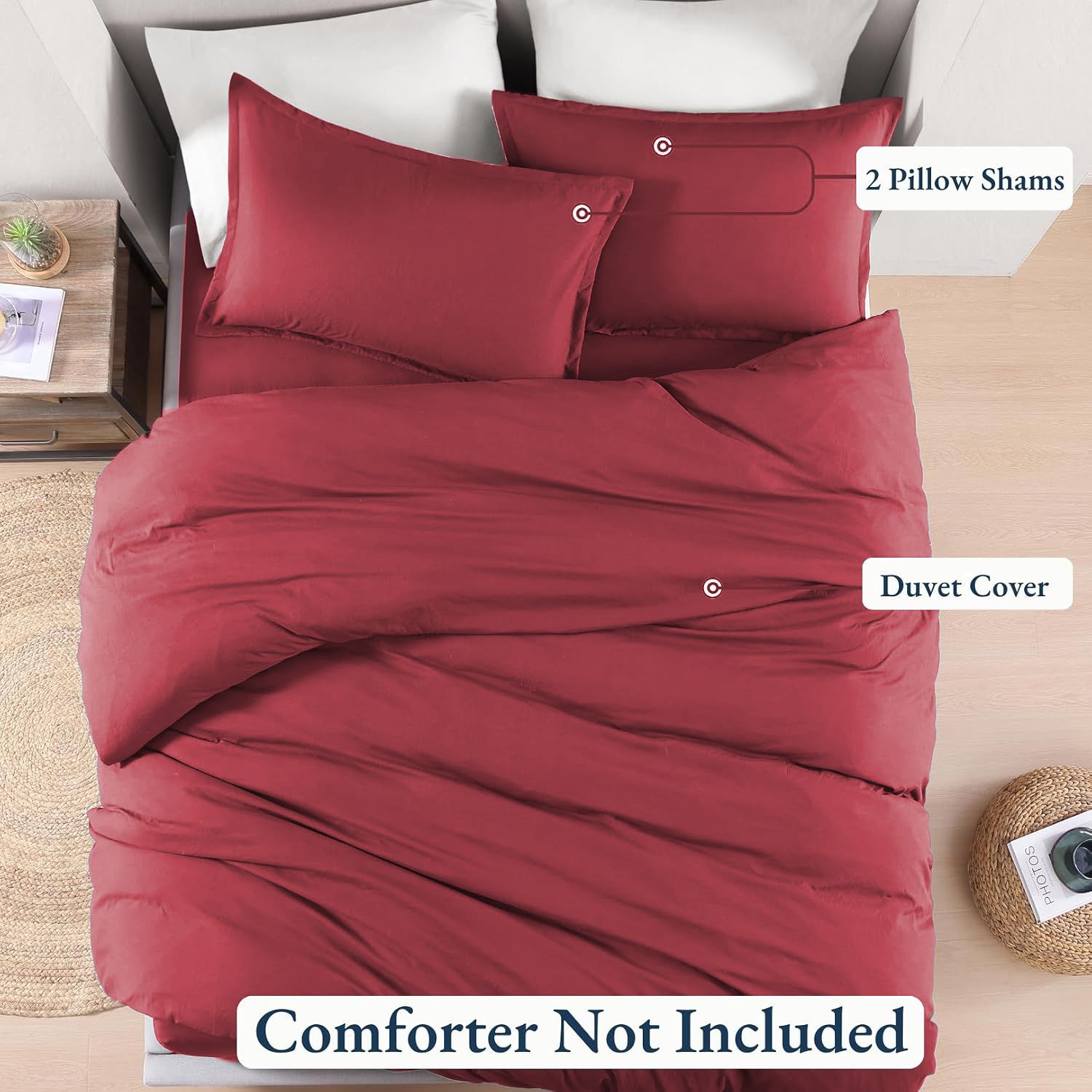 Hotel Soft Microfiber Duvet Cover Set-2000TC Quilt Cover Set & Pillowcases -1 Donna Cover Zipper Closure & 1 x Pillowcases-Breathable Bedding - Wrinkle, Fade — image 4