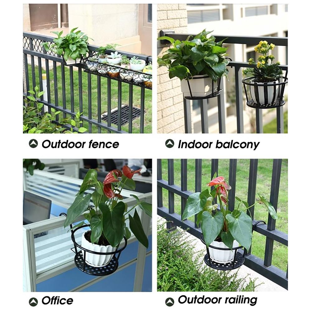Iron Hanging Flowerpot Portable Flower Pots Metal Garden Flowers Bucket — image 6