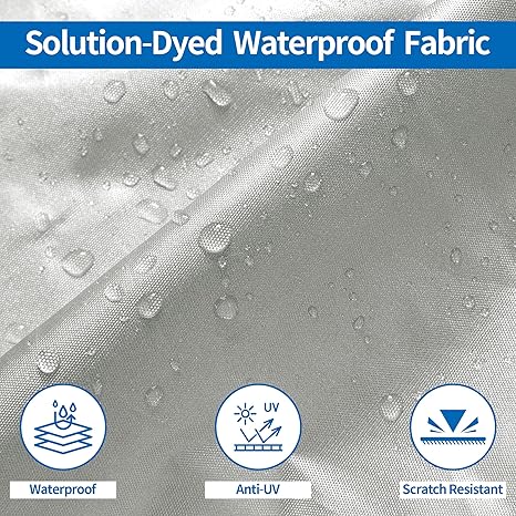 Black Heavy Duty Waterproof Tarp Covers with Storage Bag, Fish&Ski, Pro-Style, Fishing, Runabout, Bass Boats, 16-18FT(570cm*300cm) — image 3