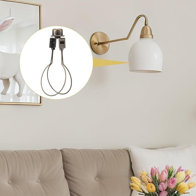2 Pcs Antique Bronze Lamp Shade Clip Adapter, Bulb Light Shade Replacement with Finial and Levellers — image 4