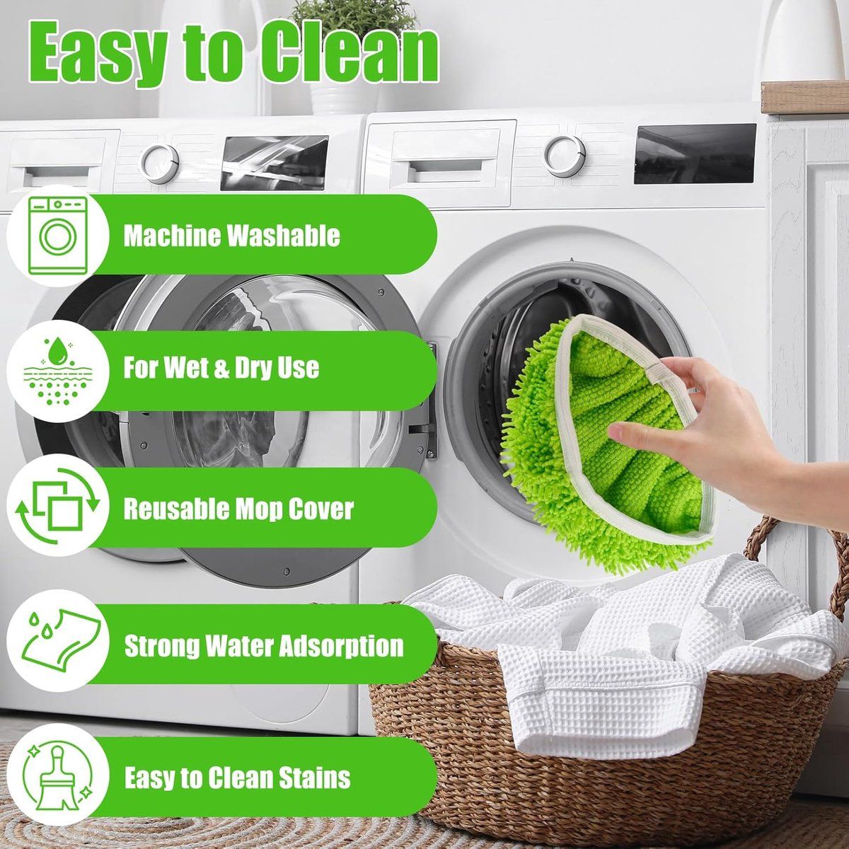 10 Pieces Refill Mop Pads for Swiffer Sweeper, Wet and Dry for Home Cleaning, for All Floor Types, 25 × 11.5 cm — image 3