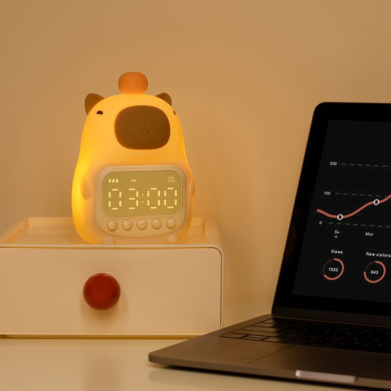Cute Nursery Lamp, Silicone Animal Kids Baby Night Light Rechargeable Tabletop Decoration Lamp, Capybara lamp for Baby, Kids — image 3