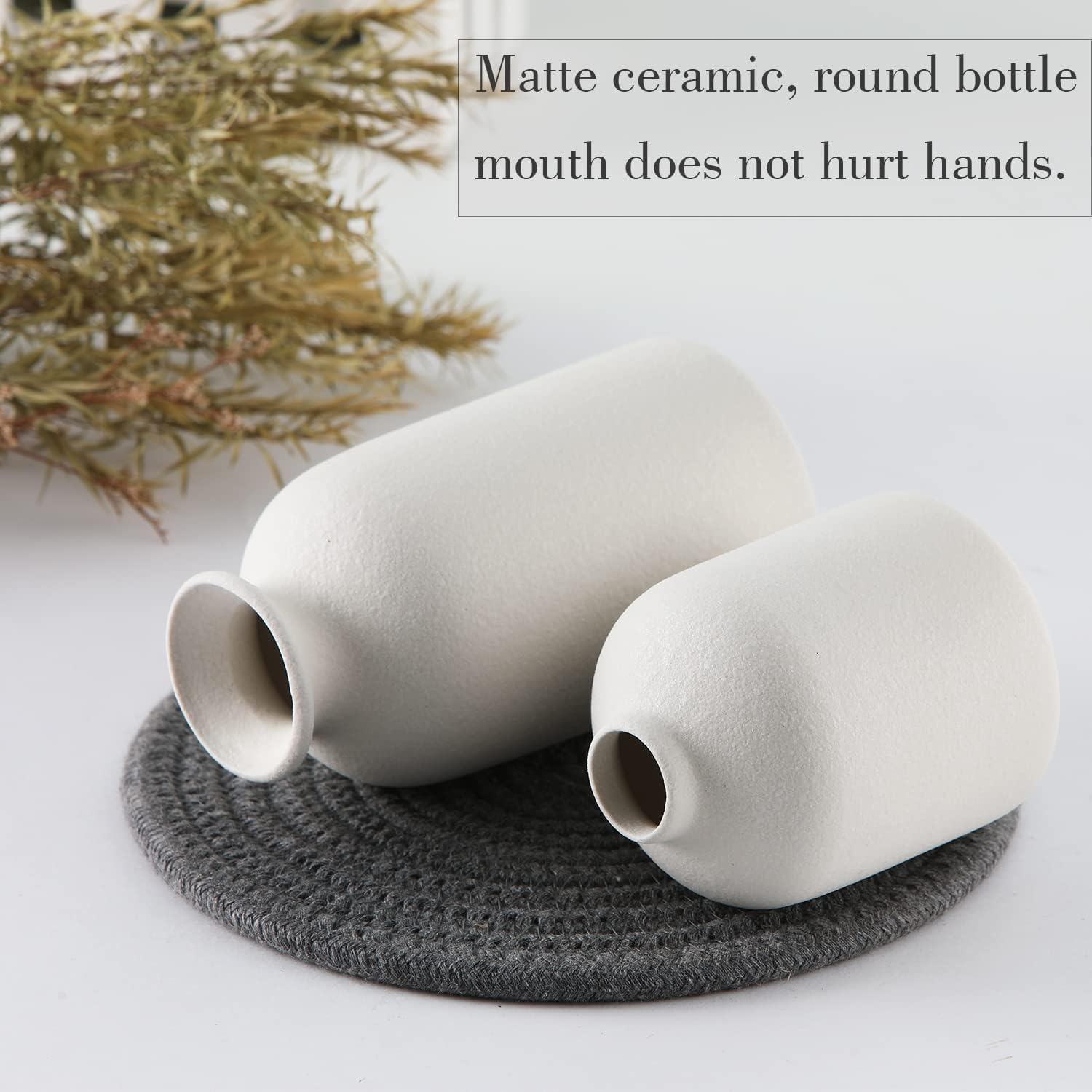 Ceramic Set of 3 Modern White Vases for Home D cor — image 6