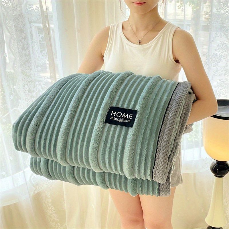 A-Class Rabbit Fur Blanket Soft Blanket Home Decor Blanket Comfortable Blanket - Beige - Size M 180-200cm — image 4