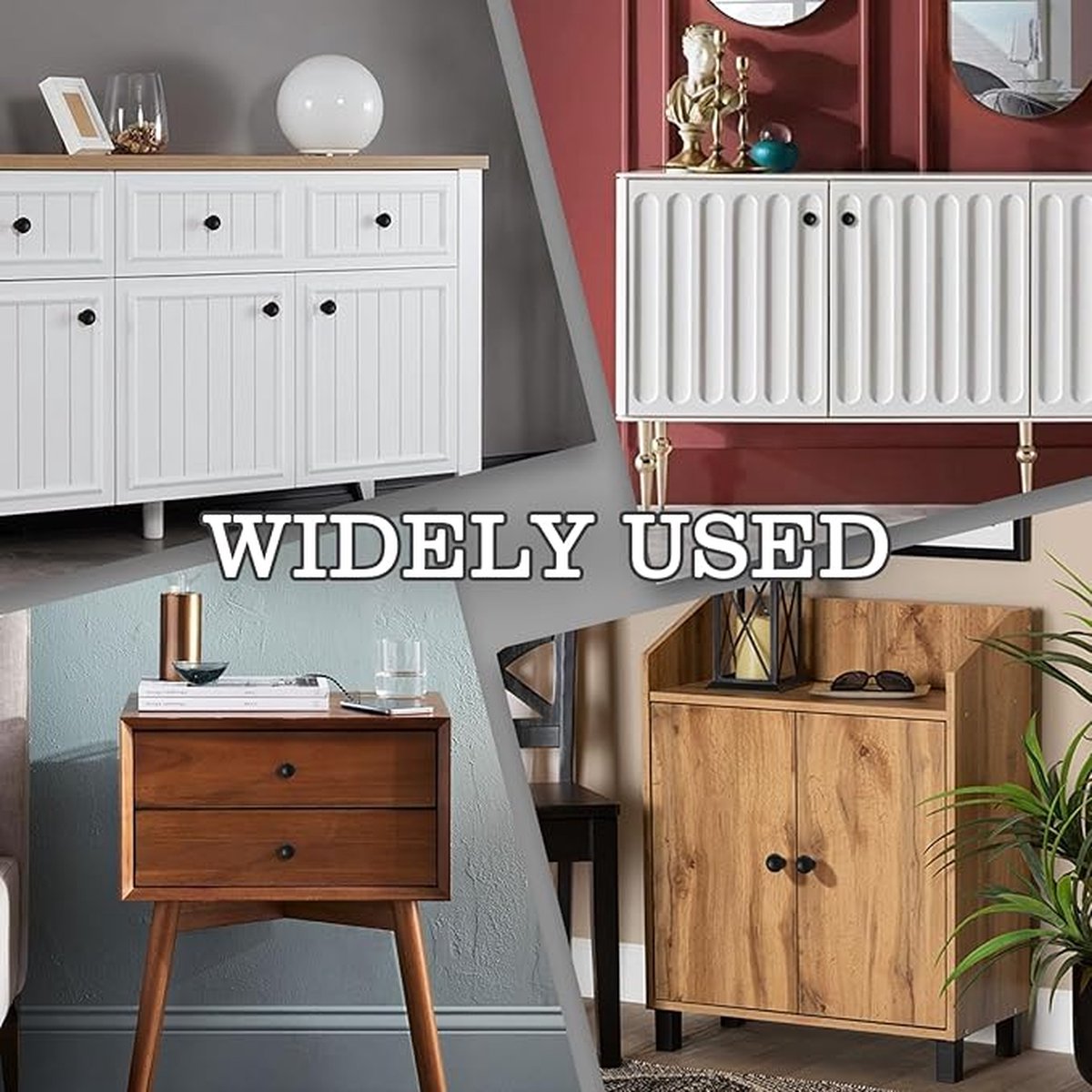 Set of 12 vintage black 28mm metal drawer and cabinet handles, easy to install, durable and stylish โ image 3