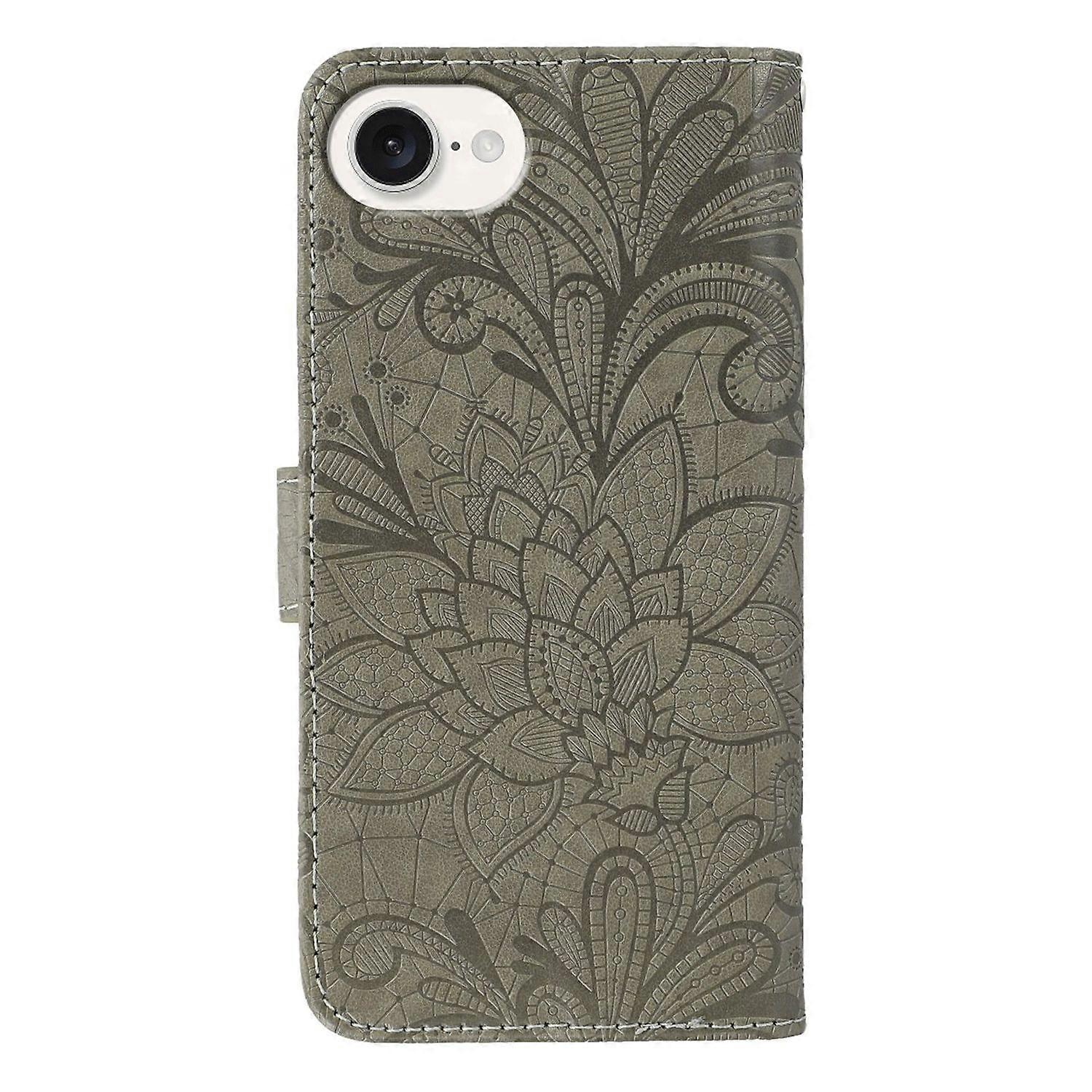 Case for iPhone 16e Lace Flowers PU Leather Flip Wallet Case — image 5
