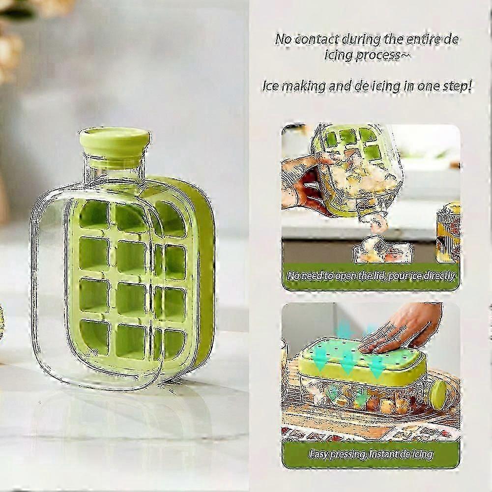 2-in-1 Ice Cube Tray Water Bottle with Straw Easy Release Freezer Bottle — image 2