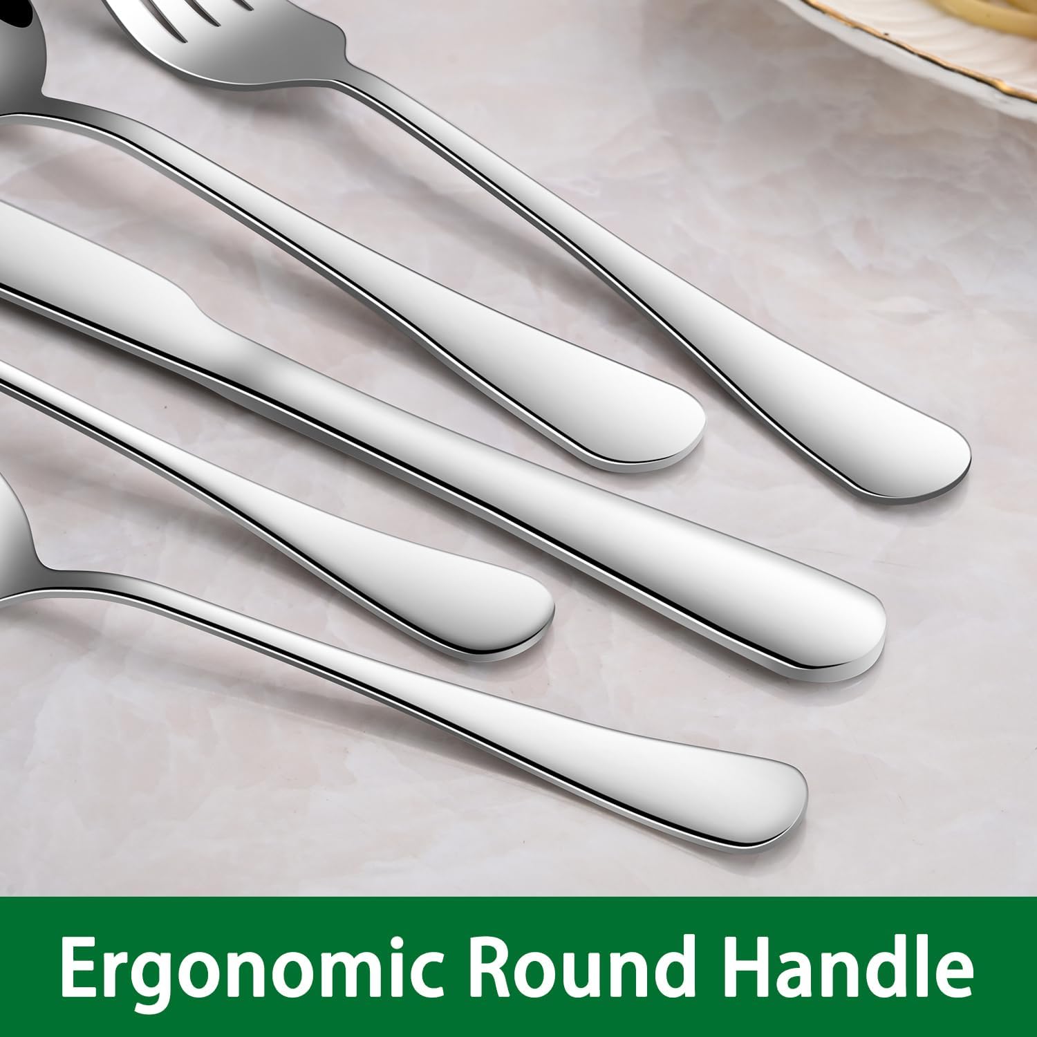 Dinner Spoon Set,8-Piece 7.3 Inch Soup Spoons,Premium Food Grade Stainless Steel Table Spoon,Durable Metal Tablespoon,Dishwasher Safe Silverware Spoons — image 4