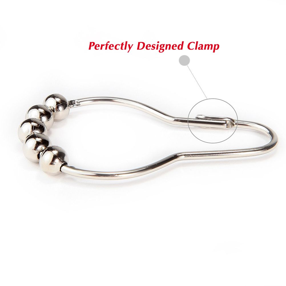 12PCS Antirust Double Glide Shower Curtain Hooks for Bathroom Shower Rods Curtains โ image 6