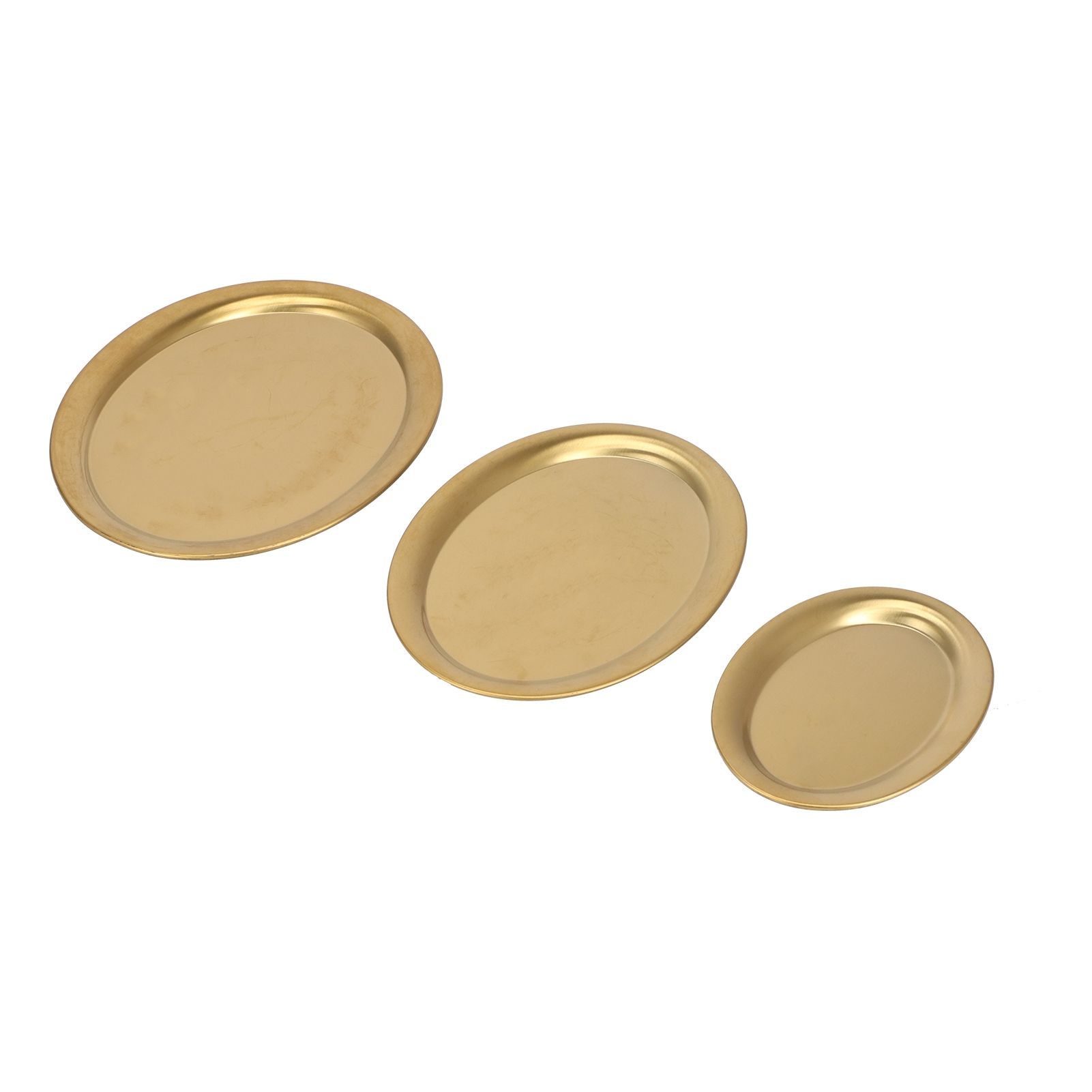 3pcs Stainless Steel Dessert Tray Mirror Polishing Process Snack Jewelry Display TrayGold — image 3