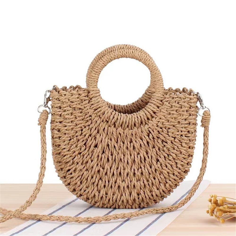 Beach Purse Straw Crossbody Bags for Women Straw Purse Beach Bag Woven Summer Purses for Women(brown) — image 2