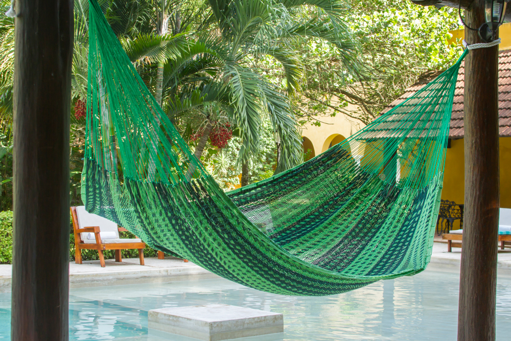 Mayan Legacy Queen Size Outdoor Cotton Mexican Hammock in Jardin Colour — image 3
