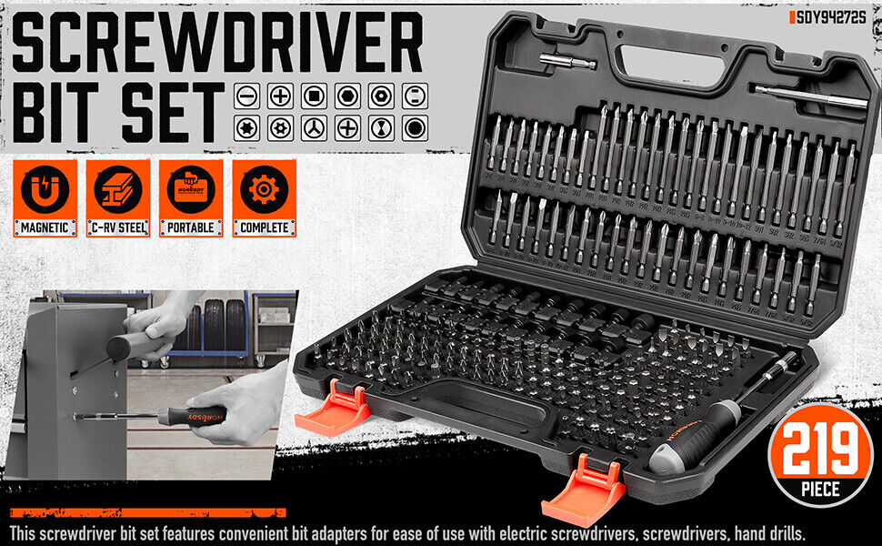 219-Piece Combination Security Bit Set Screw Driver Bit Tamper Proof Torx Box — image 2