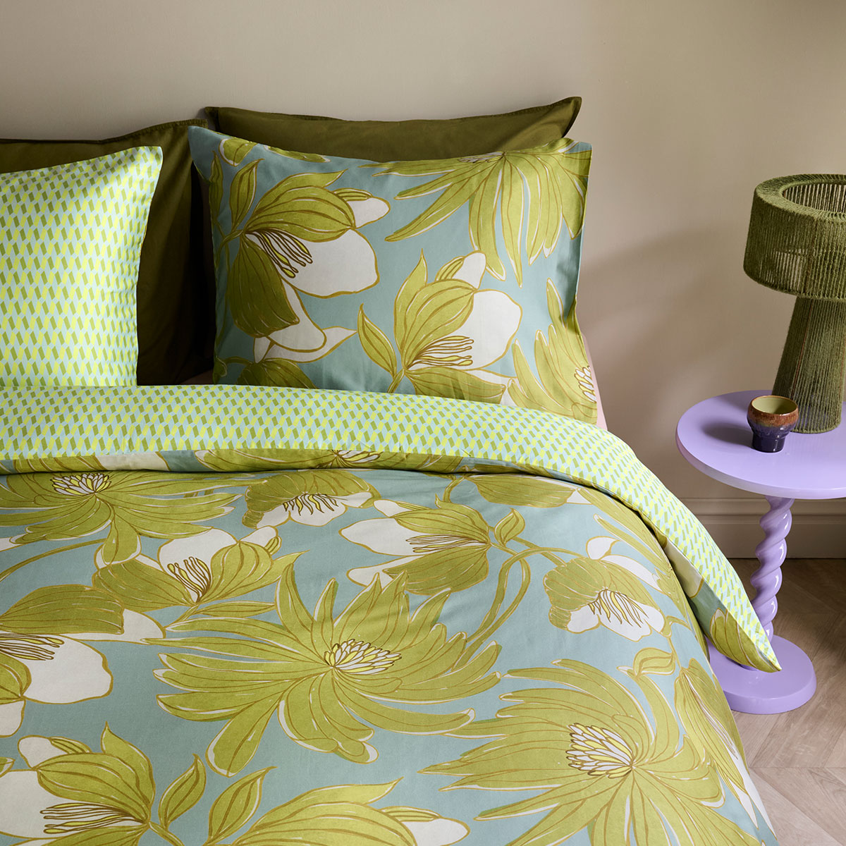 Oilily Melodi Green Cotton Floral Quilt Cover Set King โ image 4