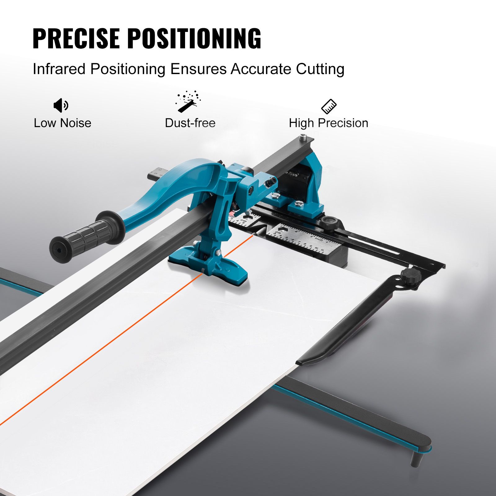 Manual Tile Cutter, 1200mm, Porcelain Ceramic Tile Cutter with Tungsten Carbide Cutting Wheel, Infrared Positioning, Anti-Skid Feet, Durable Rails for โ image 3