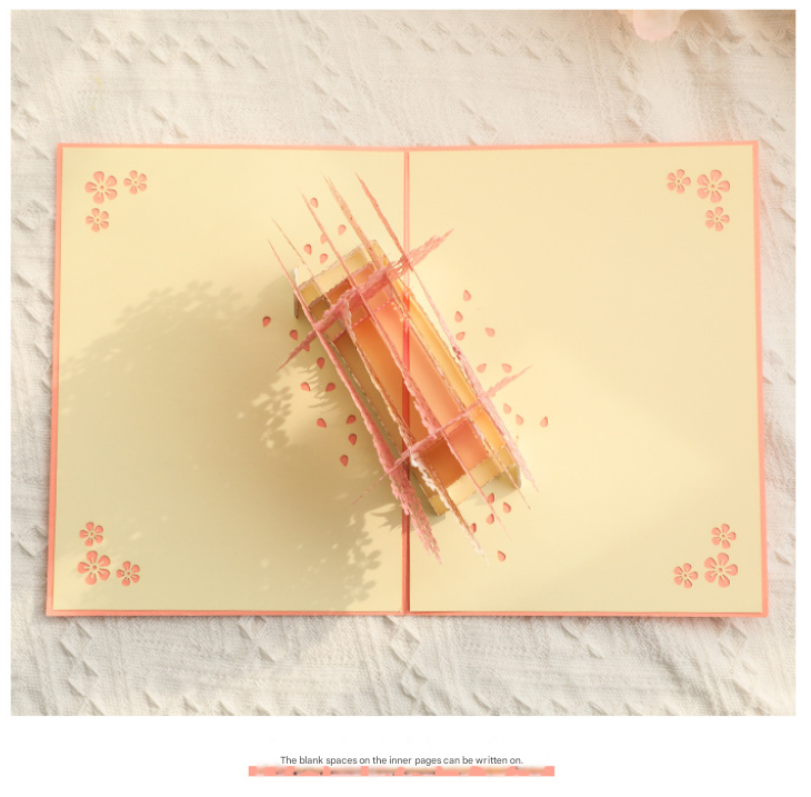 3D Handcrafted Cherry Blossom Pop-Up Greeting Card - Handwritten Paper Sculpture Card for Valentine's Day, Mother's Day & Anniversary — image 4