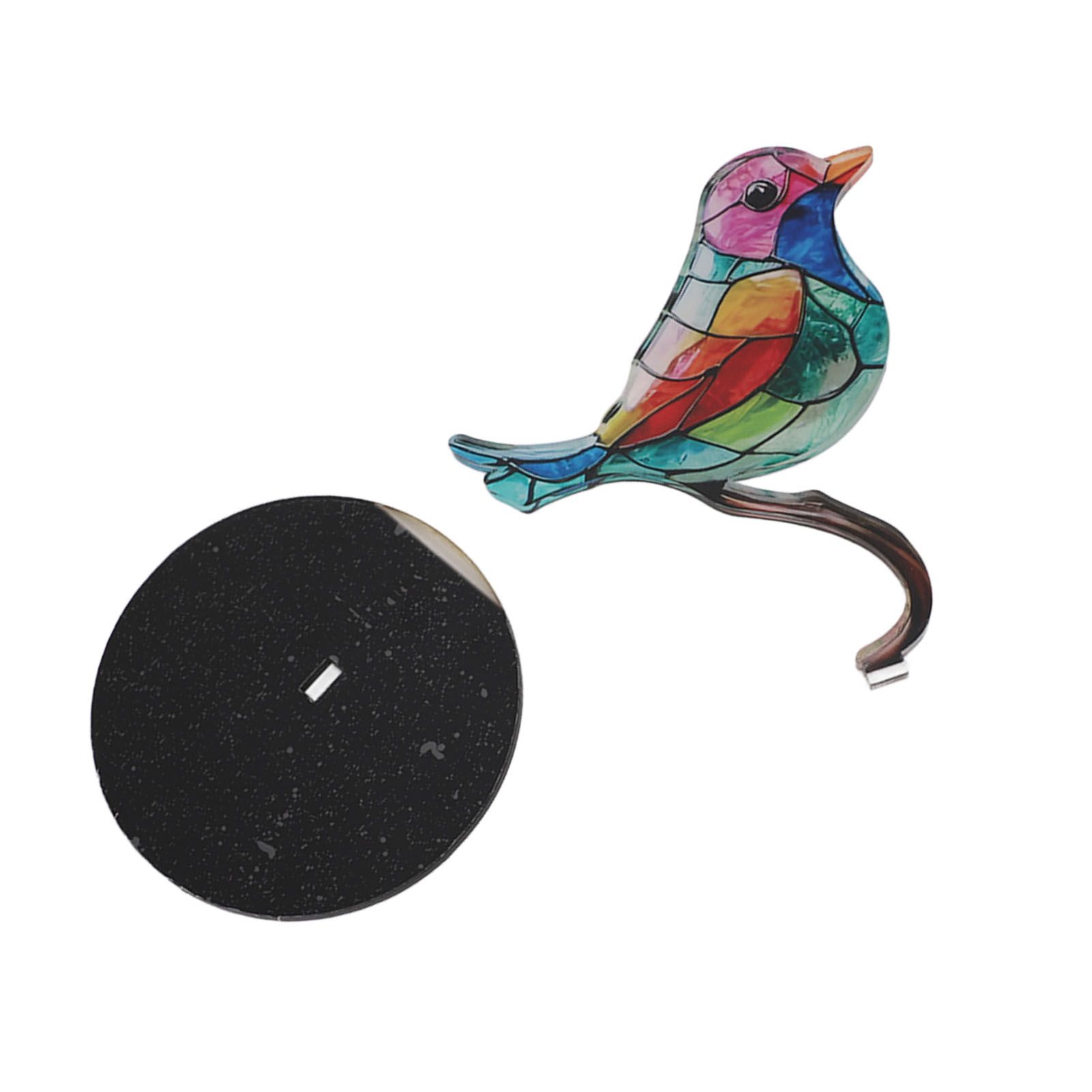 Birds On Branch Ornaments Craft Acrylic Colorful Vivid Flat Animal Statue Decoration for Desktop Office Home 1 Bird โ image 2