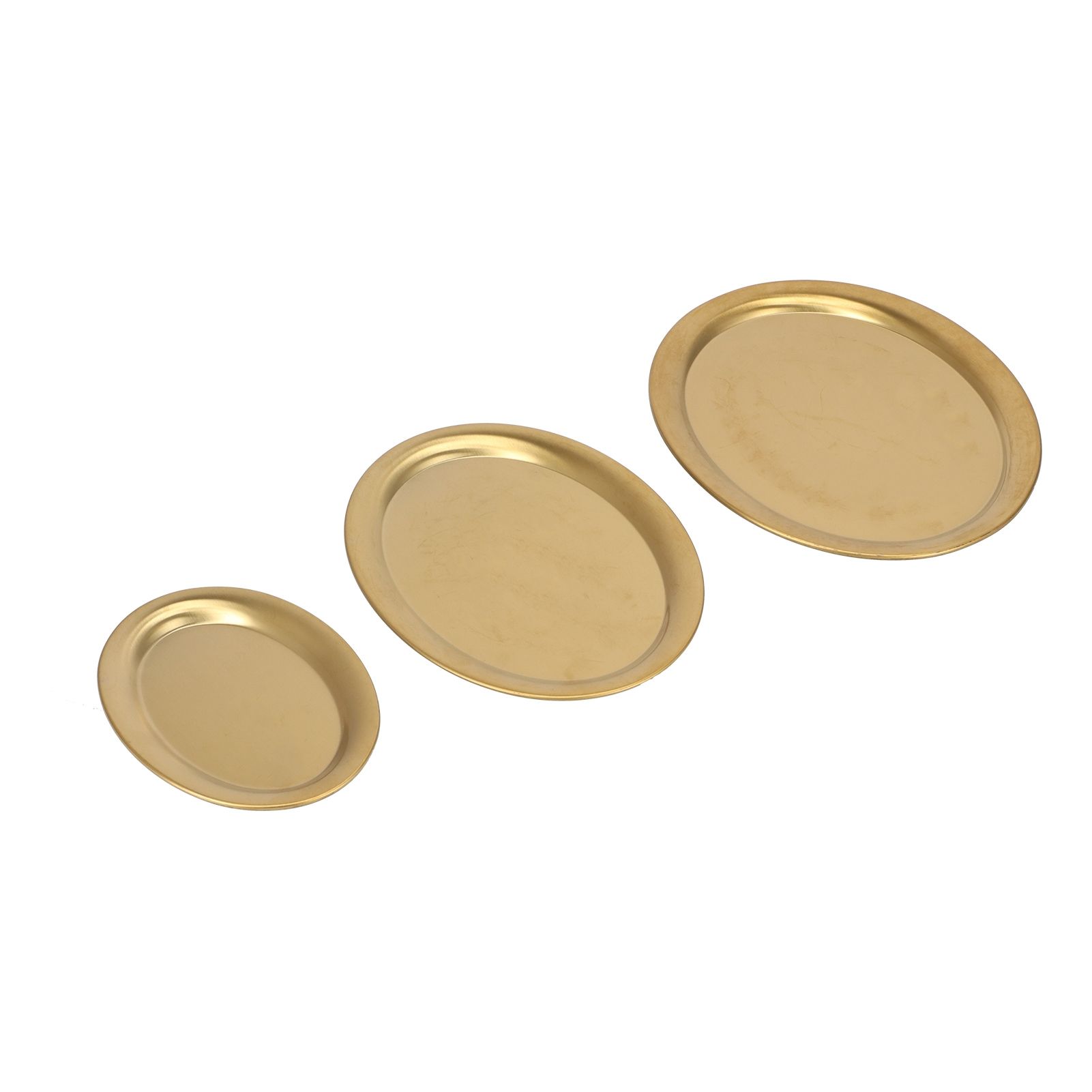 3pcs Stainless Steel Dessert Tray Mirror Polishing Process Snack Jewelry Display TrayGold — image 2