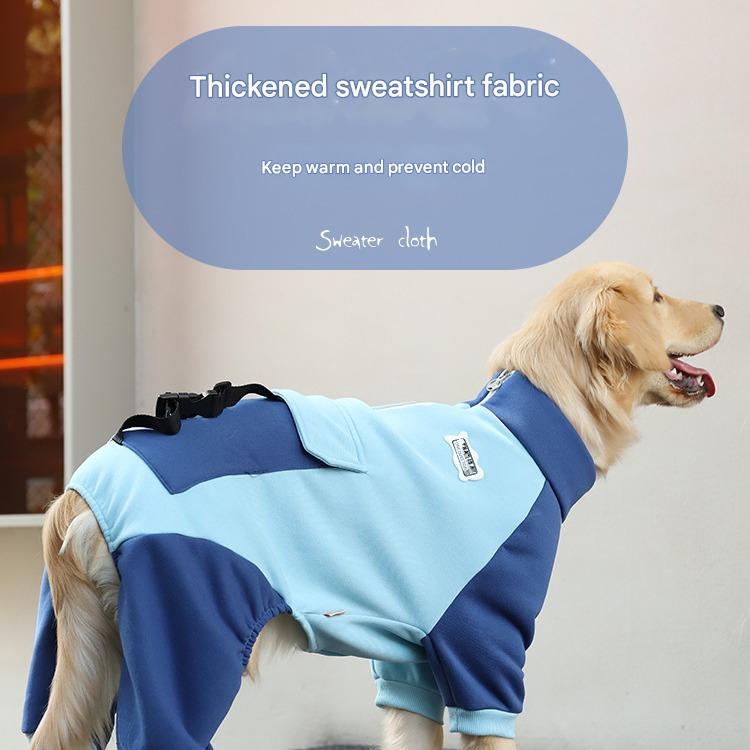 Turmeric Sporty Dog Onesie with Back Zipper & Pockets - For Medium/Large Dogs (Size: 3XL) โ image 3