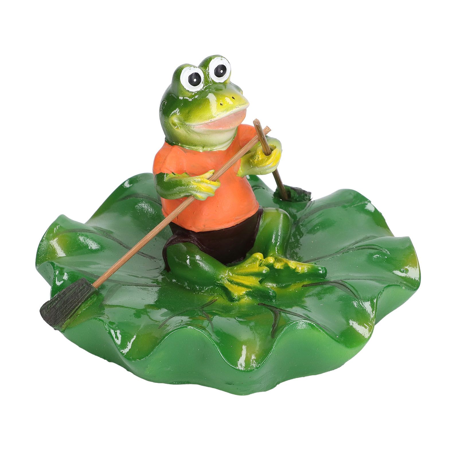 Simulation Resin Floating Lotus Leaf Frogs Ornament Fish Pond Fountain Landscape Decor — image 3