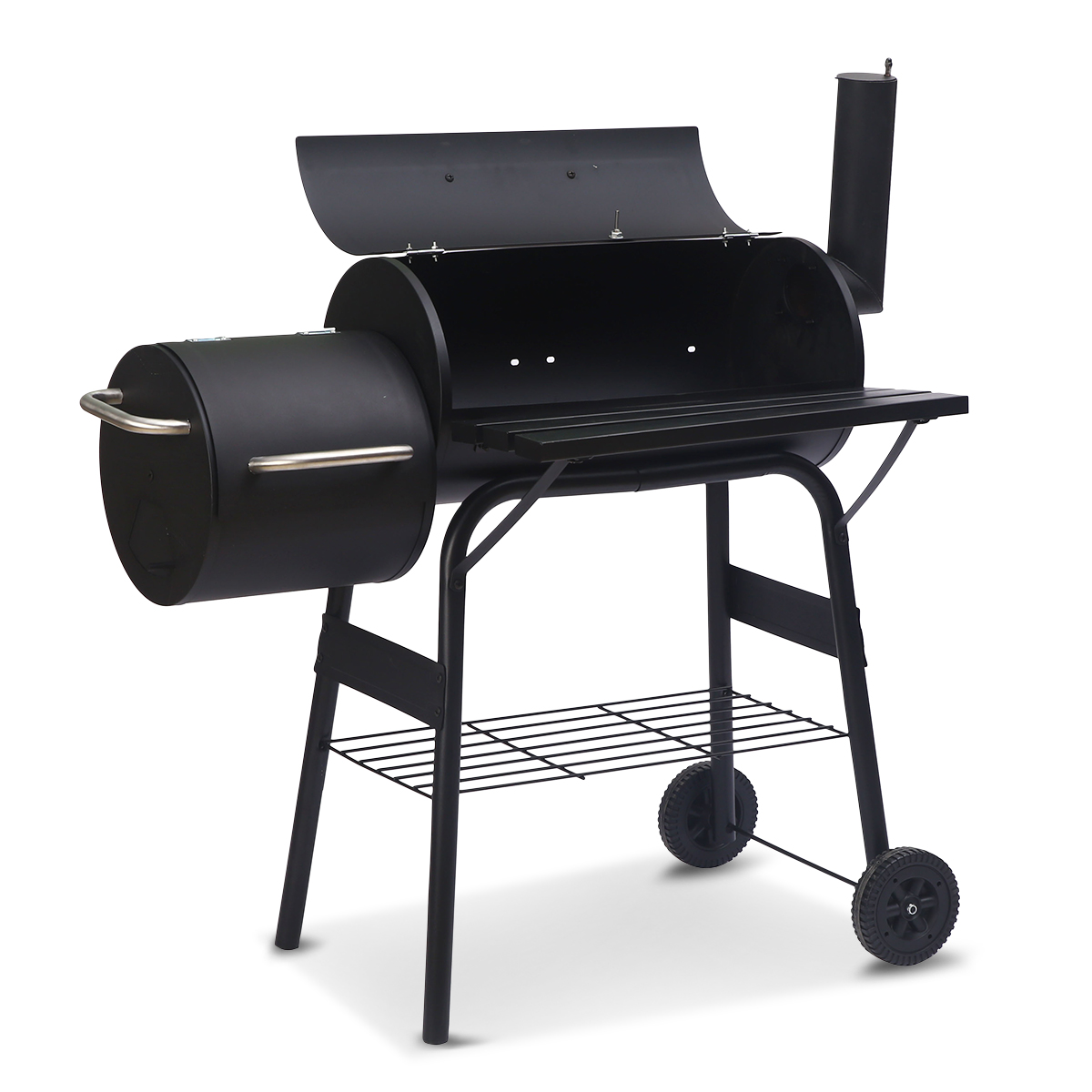 Wallaroo 2-in-1 Heavy Duty Steel Offset Charcoal Smoker & Outdoor BBQ Barbecue Grill with Wheels โ image 3
