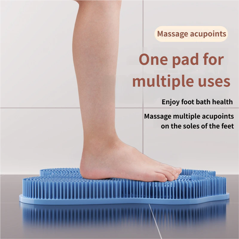 Pink 3D Butterfly Silicone Bath Massage Mat with Suction Cup & Dual-Zone Massage Bristles - Exfoliating Back Scrubber & Foot Deep Cleaner โ image 5