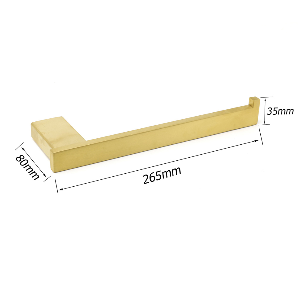 Brushed Gold Cubic Square Towel Holder Rack Clothes Hook Kit Bathroom Accessory — image 2
