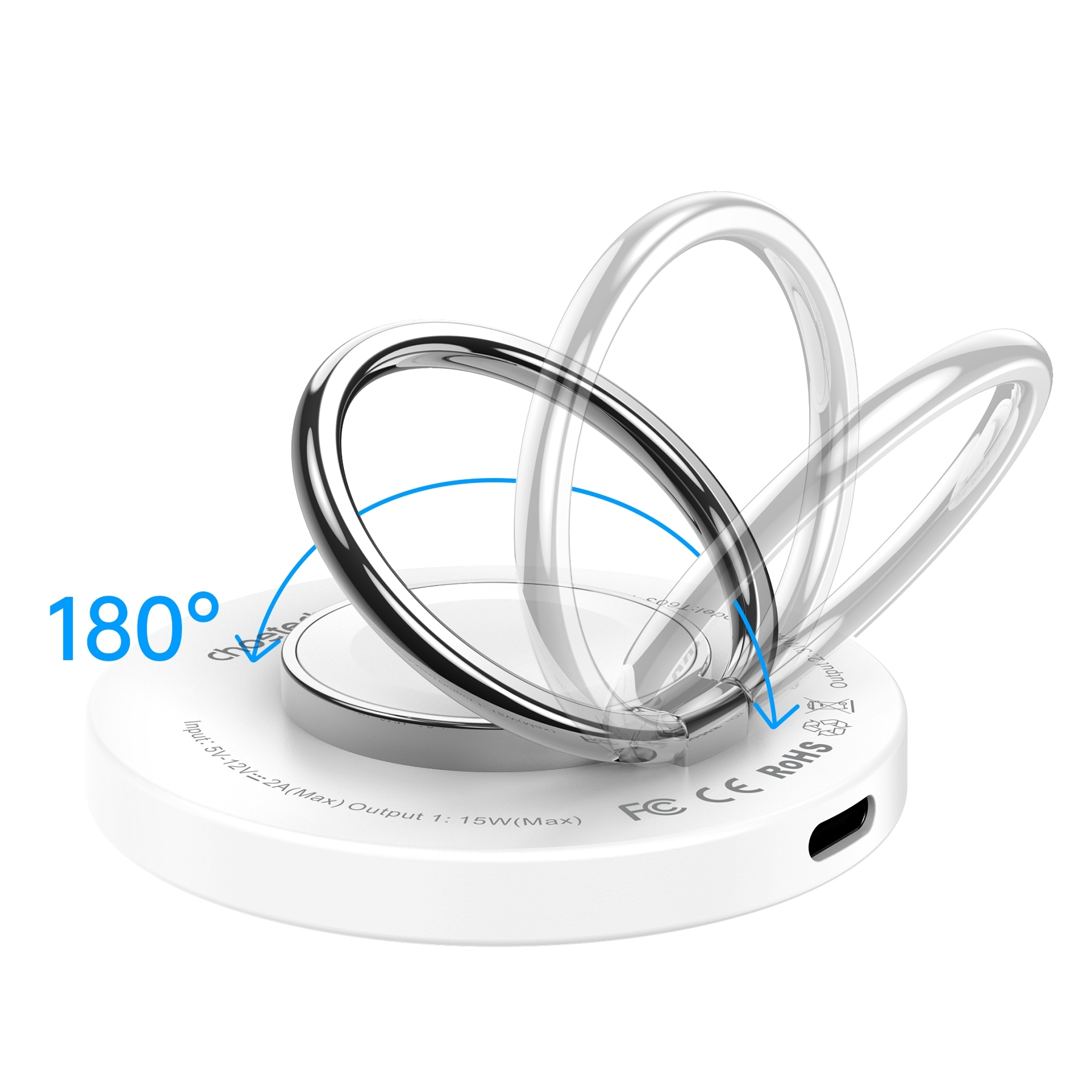 CHOETECH T603-F Ring Holder and Magnetic 15W Wireless Charger for Phone/airPod/iWatch โ image 3