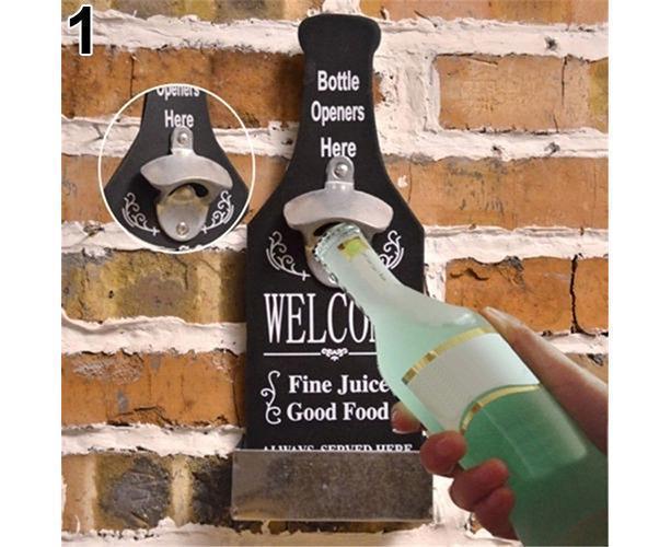 1Pc Retro Creative Wall Mounted Beer Style Decorative Hanger Bottle Opener-Grey โ image 5