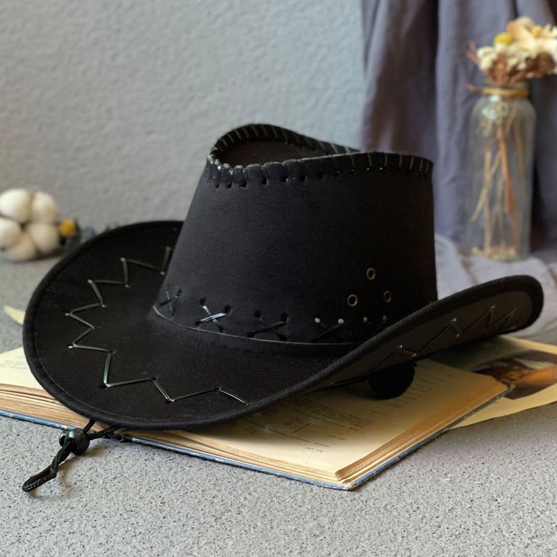 kids cowboy hat, western hat for children, sun protection hat kids, leather wide brim hat, boys girls party hat, outdoor hat Australia, performance