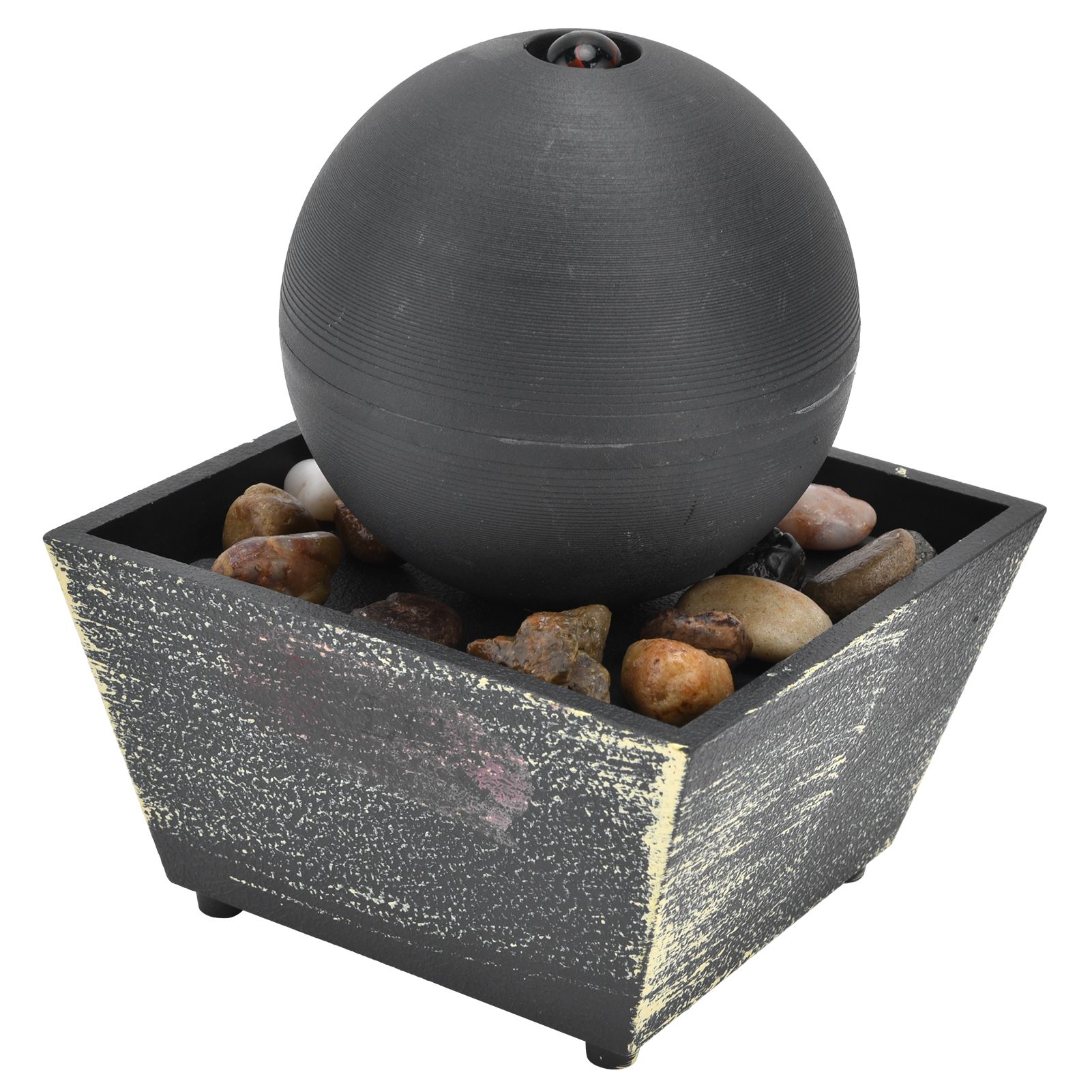 3V USB Indoor Tabletop Ball Fountain with LED Light and Stone Desktop Fountain for Home Office Decor โ image 3