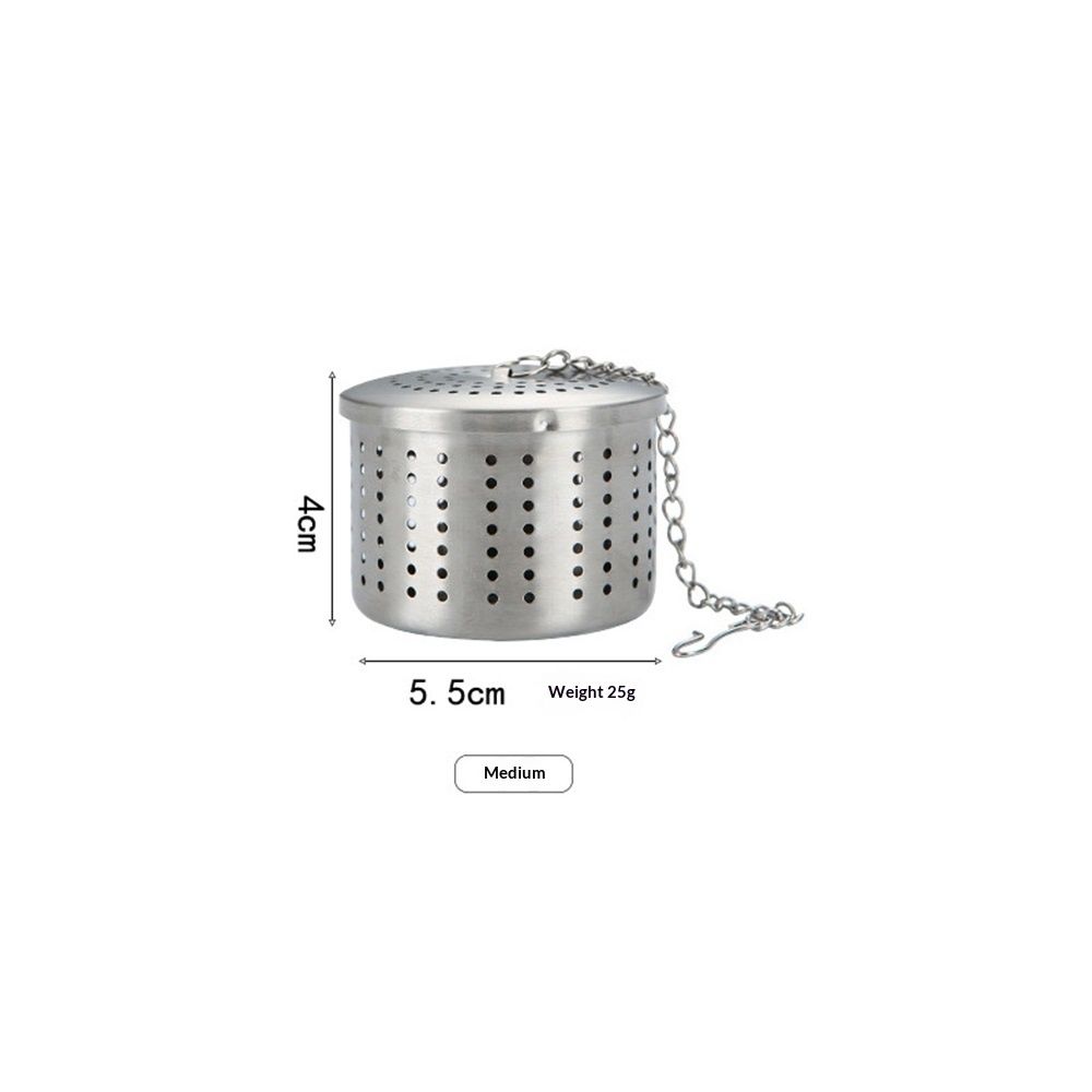 Stainless Steel Filter Basket for Tea Herbs Spices Dregs Strainer with Hook Chain Design Fine Mesh for Filtering Easy to Clean Resistant（medium size） — image 5